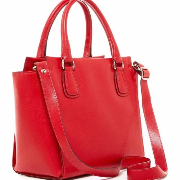 ABRO Handbags - ABRO Red Saffiano Satchel Crossbody Handbag NEW
